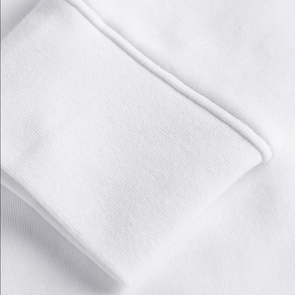 EXPRESS Solid Double Knit Relaxed Hoodie - WHITE - Picture 4 of 6